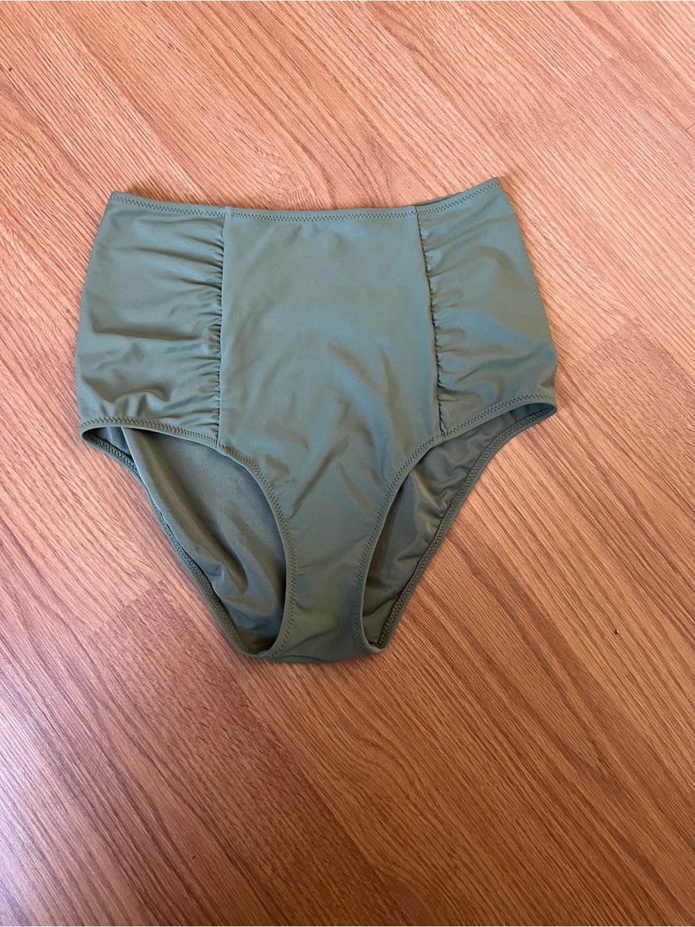 Aerie High-Waisted Bikini Bottoms in Olive Green
